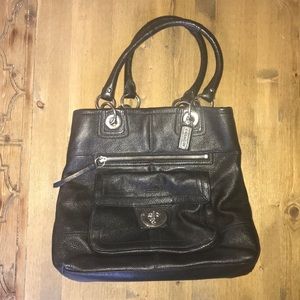 Beautiful black leather Coach bag